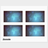 Digital Dot World Map Gradient Art Rechteckiger Aufkleber (Blatt)