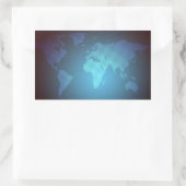Digital Dot World Map Gradient Art Rechteckiger Aufkleber (Tasche)