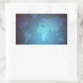 Digital Dot World Map Gradient Art Rechteckiger Aufkleber (Tasche)