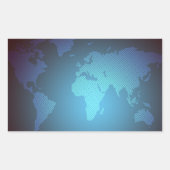 Digital Dot World Map Gradient Art Rechteckiger Aufkleber (Vorderseite)
