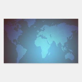 Digital Dot World Map Gradient Art Rechteckiger Aufkleber