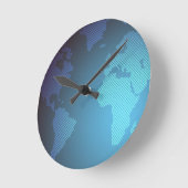Digital Dot World Map Gradient Art Runde Wanduhr (Winkel)