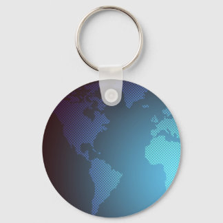 Digital Dot World Map Gradient Art Schlüsselanhänger