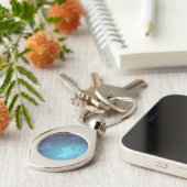 Digital Dot World Map Gradient Art Schlüsselanhänger (Seite)