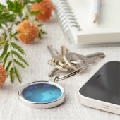 Digital Dot World Map Gradient Art Schlüsselanhänger (Seite)