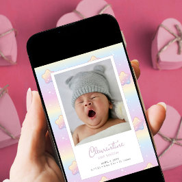 Digital Download Baby Rainbow Custom Foto Birth Einladung
