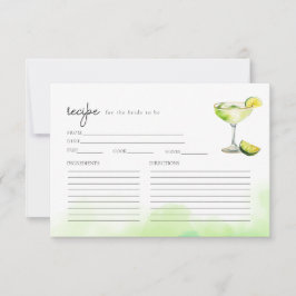 Digital Download Watercolor Margarita Recipe Card Einladung