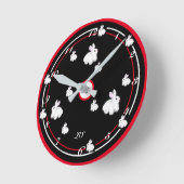 Digital drawing Cute rabbits LS Runde Wanduhr (Winkel)