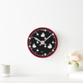 Digital drawing Cute rabbits LS Runde Wanduhr (Zuhause)