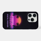 Digital Dreamer Neon Grid iPhone Case Hülle (Rückseite (Horizontal))