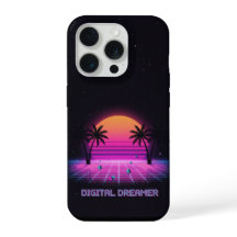Digital Dreamer Neon Grid iPhone Hülle