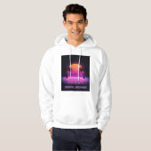 Digital Dreamer Oversized Synthwave Kapuzenpullove Hoodie (Vorne ganz)