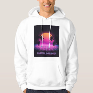 Digital Dreamer Oversized Synthwave Kapuzenpullove Hoodie