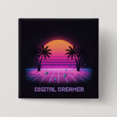Digital Dreamer Retro-Anstecknadel Button (Vorderseite)