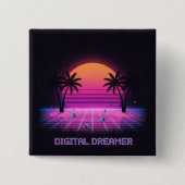 Digital Dreamer Retro Lapel Button (Vorderseite)