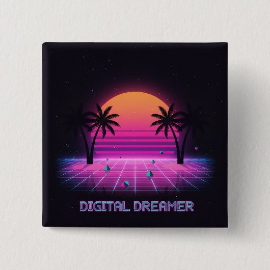 Digital Dreamer Retro Lapel Button (Vorderseite)