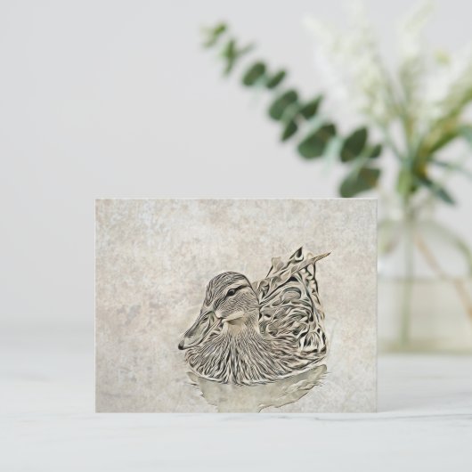 Digital Duck Art Postkarte (Stehend Vorderseite)