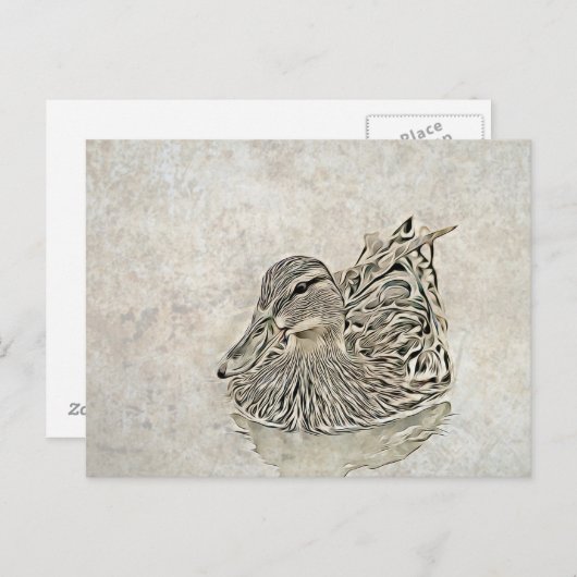 Digital Duck Art Postkarte (Vorne/Hinten)