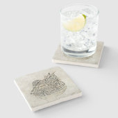 Digital Duck Art Stone Untersetzer (Seitenansicht)