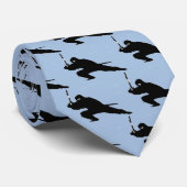 Digital DzynR's "NINJA CHOP" Blue Tiled-Style-Kraw Krawatte (Gerollt)