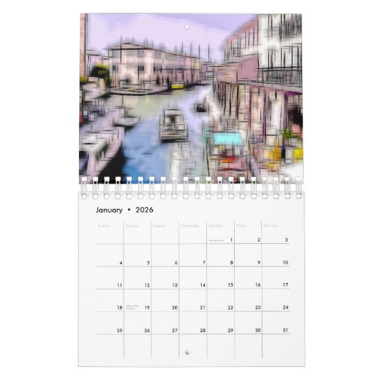 Digital effect of style "impression" calendar kalender (Jan 2026)