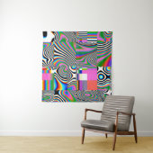 Digital effects. Vibrant abstract background. Colo Wandteppich (Beispiel)