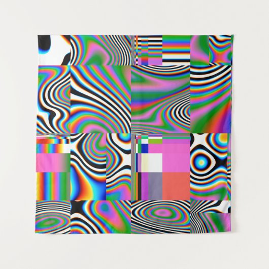 Digital effects. Vibrant abstract background. Colo Wandteppich (Vorderseite)