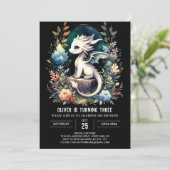 Digital Elegant Dragon Birthday Einladung (Stehend Vorderseite)
