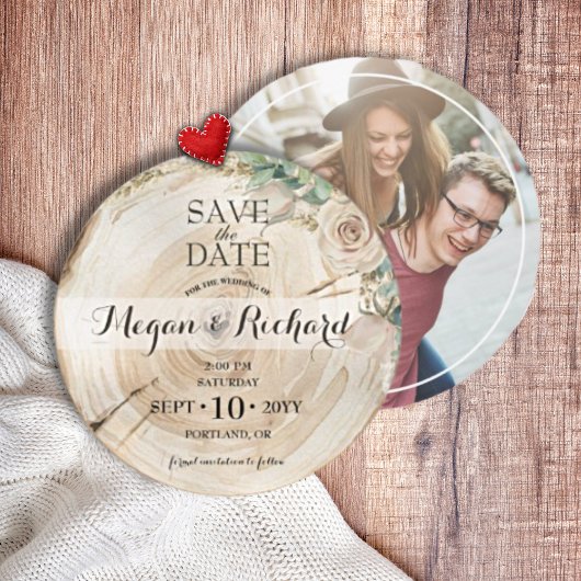 Digital Elegant Rustic Wood Greenery Invitation  Save The Date