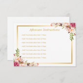 [Digital] Elegante Floral Gold Salon Aftercare Car Einladung (Vorne/Hinten)
