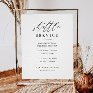 Digital Elegante Wedding Shuttle Service Signature Poster