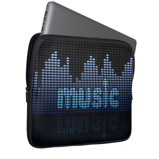 Digital Equalizer Music Wave Wall Laptopschutzhülle (Vorne Rechts)