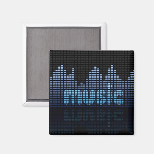 Digital Equalizer Music Wave Wall Magnet (Vorderseite/Rückseite)