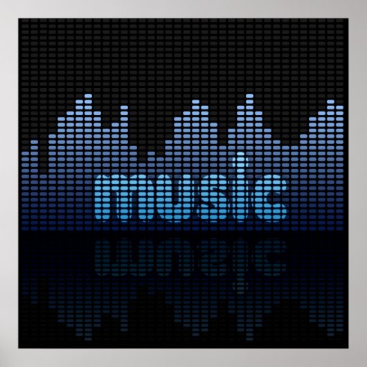 Digital Equalizer Music Wave Wall Poster (Vorne)