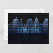Digital Equalizer Music Wave Wall Postkarte (Vorne/Hinten)