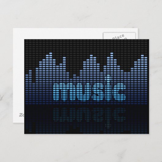 Digital Equalizer Music Wave Wall Postkarte (Vorne/Hinten)