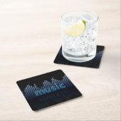 Digital Equalizer Music Wave Wall Rechteckiger Pappuntersetzer (Vor Ort)