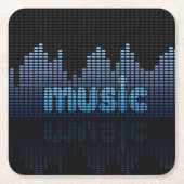 Digital Equalizer Music Wave Wall Rechteckiger Pappuntersetzer (Vorderseite)