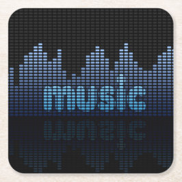 Digital Equalizer Music Wave Wall Rechteckiger Pappuntersetzer