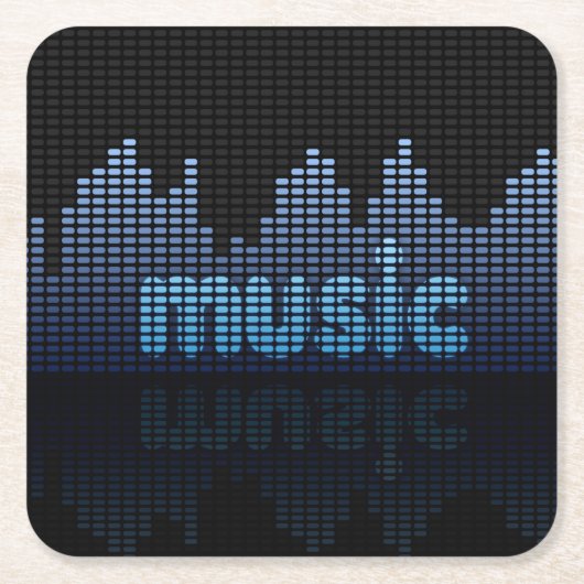 Digital Equalizer Music Wave Wall Rechteckiger Pappuntersetzer (Vorderseite)