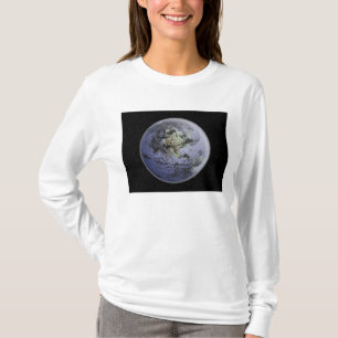 Digital erhöhtes Bild der vollen Erde T-Shirt
