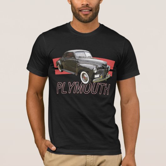 Digital erhöhtes Bild von schwarzen Plymouth 1941 T-Shirt (Vorderseite)
