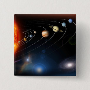Digital erzeugtes Bild unseres Sonnensystems Button