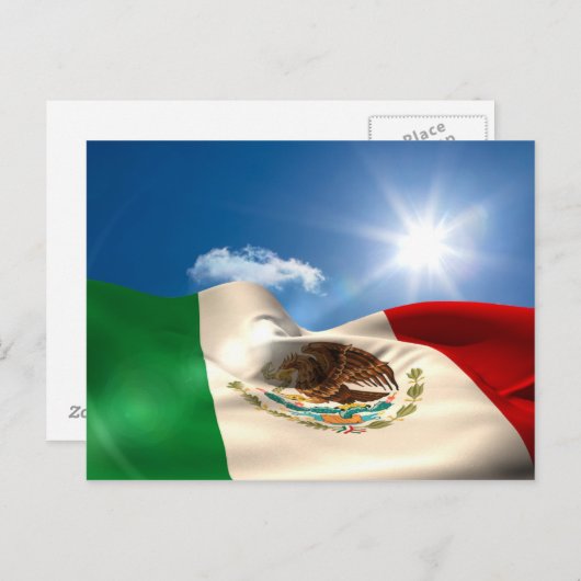 Digital erzeugtes Mexiko-Flaggen-Plätschern Postkarte (Vorne/Hinten)