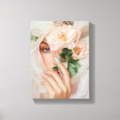 Digital Face Art - Futuristisches Abstraktes Portr Leinwanddruck (Vorderseite)