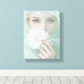 Digital Face Art - Futuristisches Abstraktes Portr Leinwanddruck (Insitu (Holzboden))