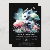 Digital Fantasy Dragon Birthday Einladung (Vorne/Hinten)