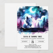 Digital Fantasy Wolf Geburtstag Einladung (Vorne/Hinten)