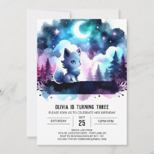 Digital Fantasy Wolf Geburtstag Einladung