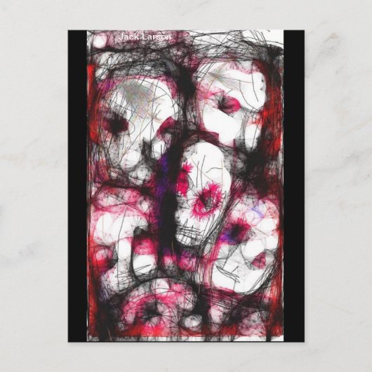 Digital Fingerpainting des Zombie-Jacks Larson… Postkarte (Vorderseite)
